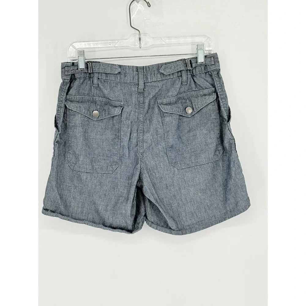 Vince Nautical Fisherman Womens Blue Chambray Cotton Shorts 29 Adjustable Coasta